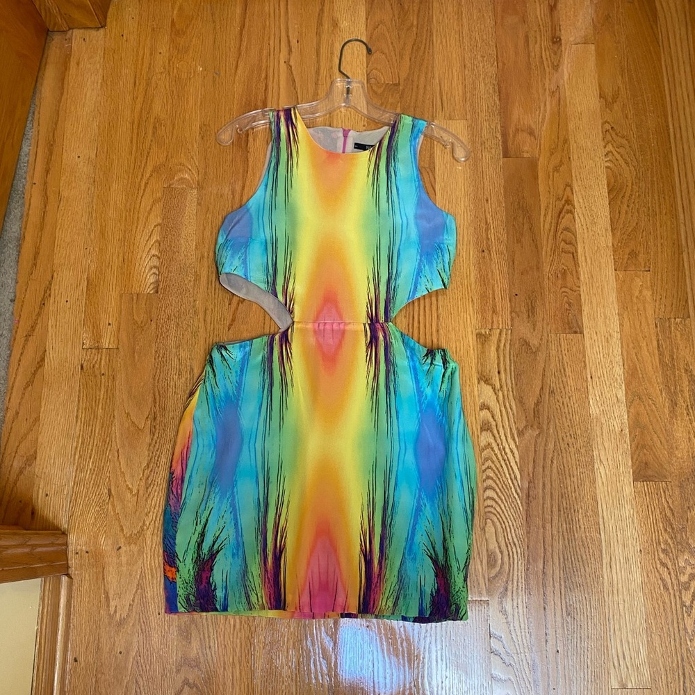 Naven SILK ( 100%) Neon Paint 🎨 cut out mini dress 😍😍😍😍😍